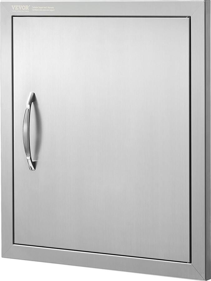 Vevor Toegangsdeur Voor Grill Met Inwendige Balkenstructuur 457 x 508 Mm Enkele Deur Voor Buitenkeuken Met Handgreep Inbouwdeur Inox Verticale Muurdeur Voor Bareiland Grillstation Buitenkast