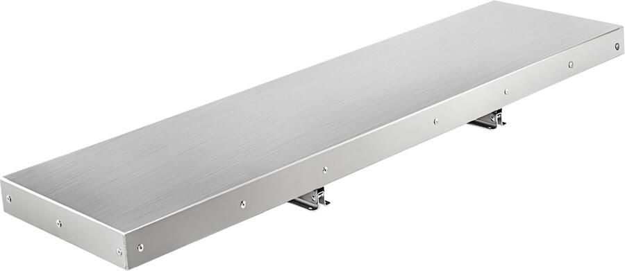 Vevor Wandplank met Roestvrij Stalen Frame 122x30.5 cm Aluminium Oppervlak Max. Laadvermogen 20 kg Eenvoudige Installatie Geschikt voor Keuken en Badkamer