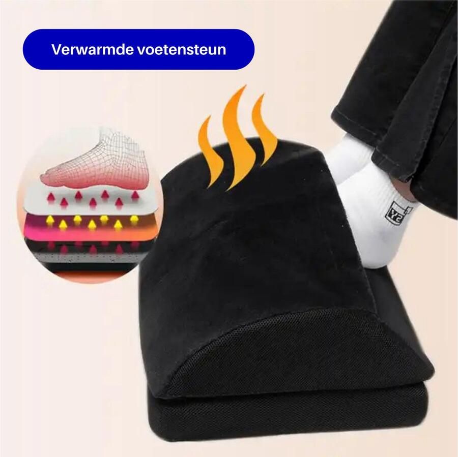 VH elektrische voetenwarmer met infrarood in luxe geschenkverpakking Zwart 36 watt vermogen Ergonomisch Ideaal voor werkplekken Regelbaar met dimmer