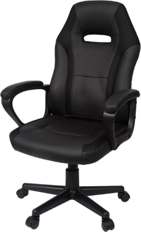 Via Chasse Bureaustoel Zwart Zacht en Comfortabel Bureaustoel Gaming Kantelbaar En In Hoogte Verstelbaar Van 43 Tot 52 5 cm