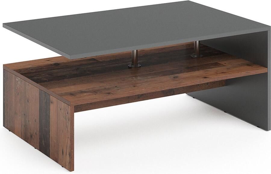 Vicco Salontafel Amato Antraciet Krachtige eik goud 90 x 42 cm