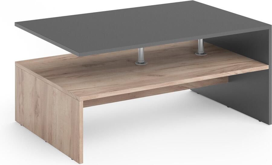 Vicco Amato Salontafel – 90 x 60 cm Antraciet zand eik