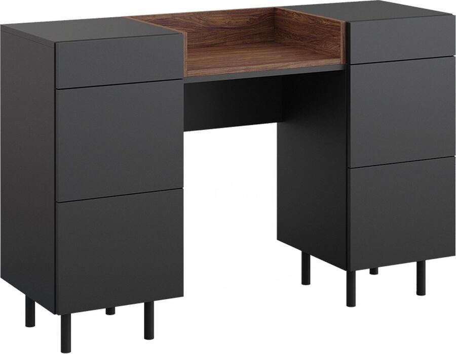 Vicco Anika Opmaaktafel – 120 cm met 6 laden Antraciet met 6 laden