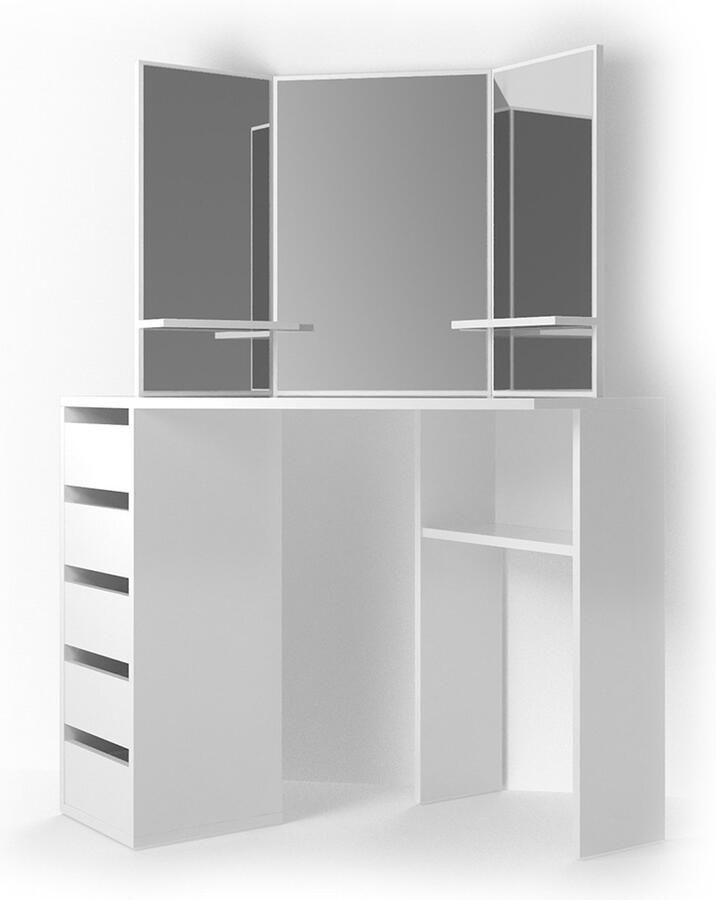 Vicco Arielle Hoek kaptafel – 110 cm Wit