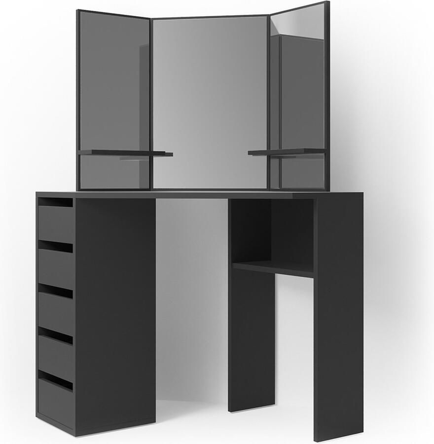 Vicco Arielle Hoek kaptafel – 110 cm Zwart