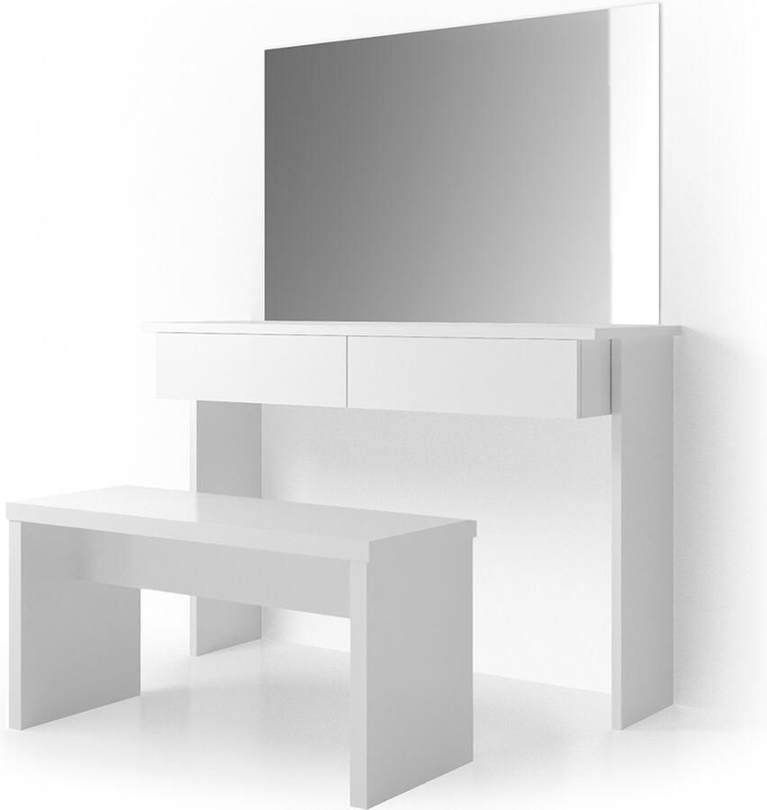 Vicco Azur Kaptafel – 120 cm met bank Wit met bank