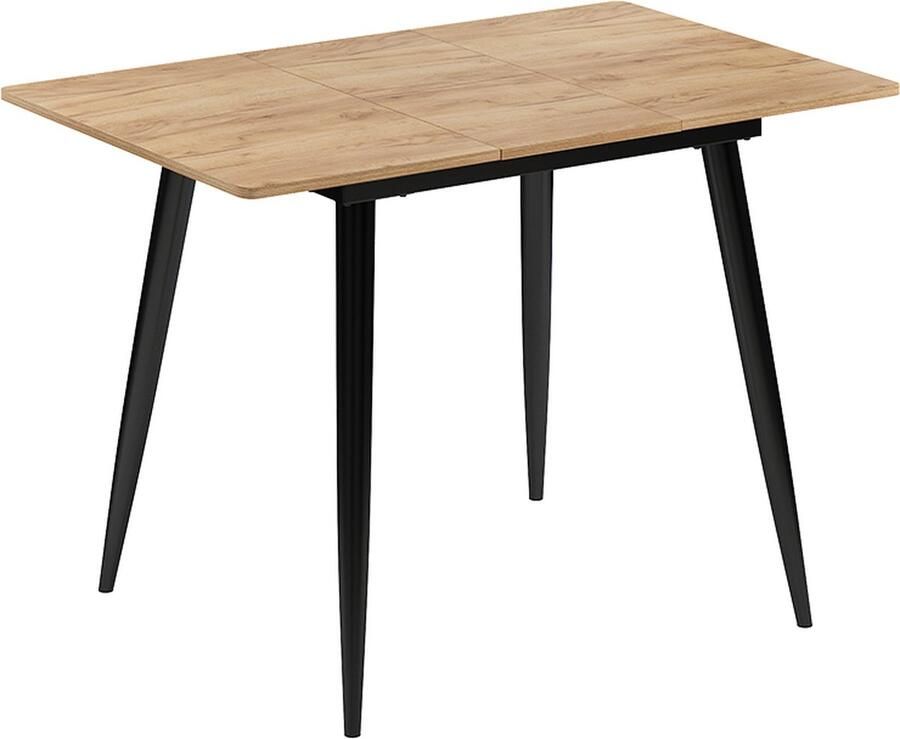 Vicco Beaver Eettafel – 80 x 70 cm Uitschuifbaar Zwart gouden eik Uitschuifbaar