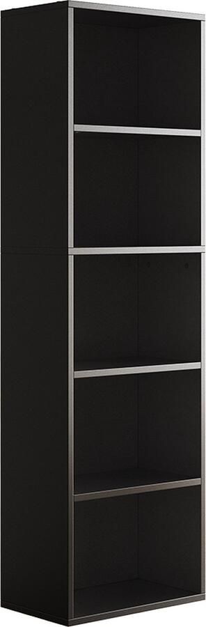 Vicco Bob Boekenkast – 40 x 132 cm met 5 compartimenten Zwart met 5 compartimenten