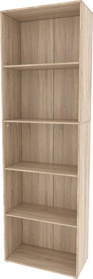 Vicco Bob Boekenkast – 60 x 190 cm met 5 vakken Sonoma met 5 vakken