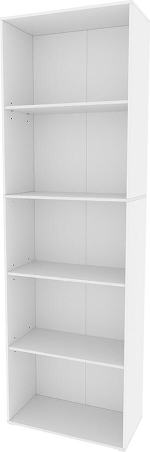 Vicco Bob Boekenkast – 60 x 190 cm met 5 vakken Wit met 5 vakken