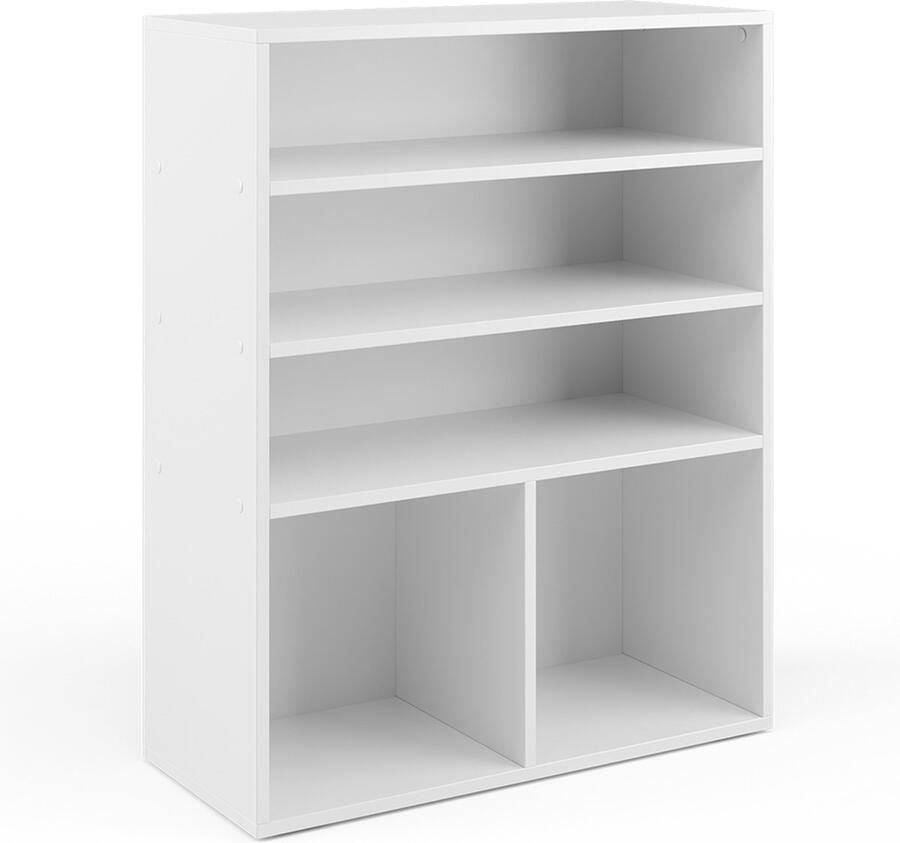 Vicco Boekenkast – 72 x 90.2 cm 2 compartimenten Wit 2 compartimenten