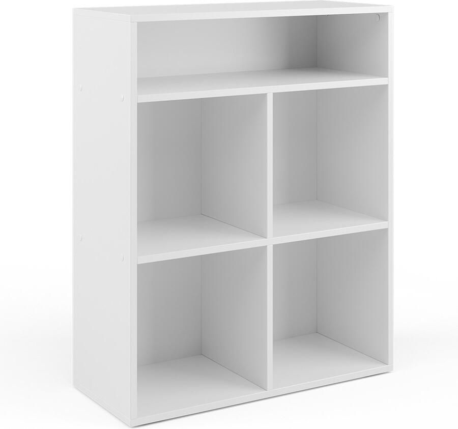 Vicco Boekenkast – 72 x 90.2 cm 4 compartimenten Wit 4 compartimenten