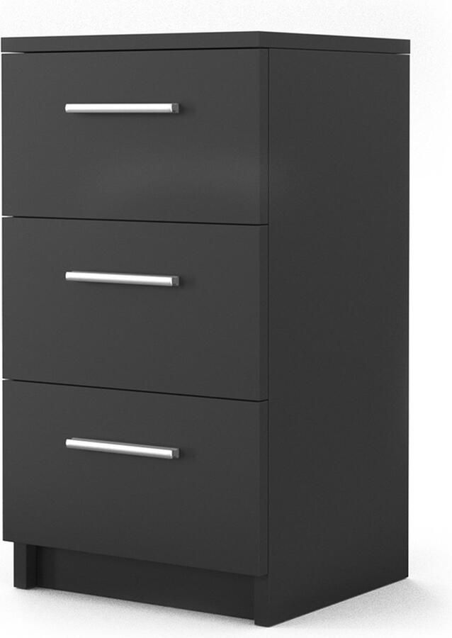 Vicco Boxspring nachtkastje Zwart Zwart 38 x 66 cm