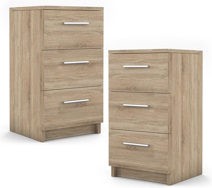 Vicco Boxspring nachtkastje – 38 x 66 cm Set van 2 Sonoma Set van 2