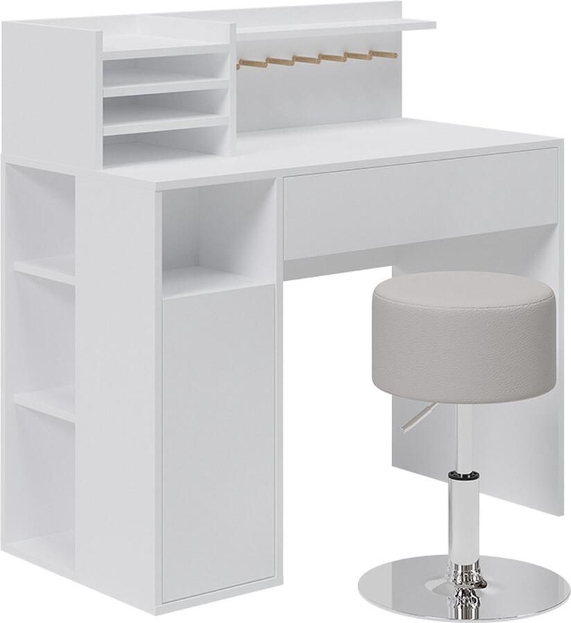 Vicco Bureau – 2 delen met kruk Wit 2 delen met kruk