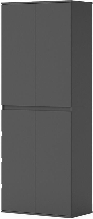 Vicco ClausKledingopslagkast – 74 x 191.5 cm met 4 deuren Antraciet met 4 deuren
