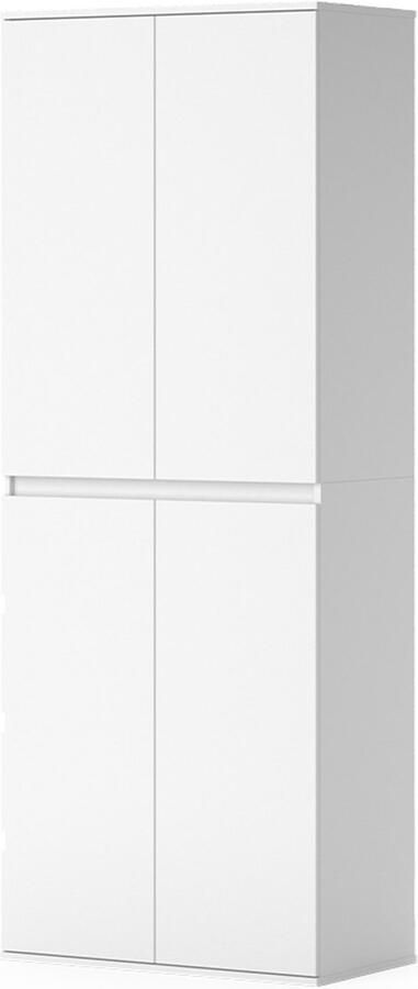 Vicco ClausKledingkast – 74 x 191.5 cm met 4 deuren Wit met 4 deuren