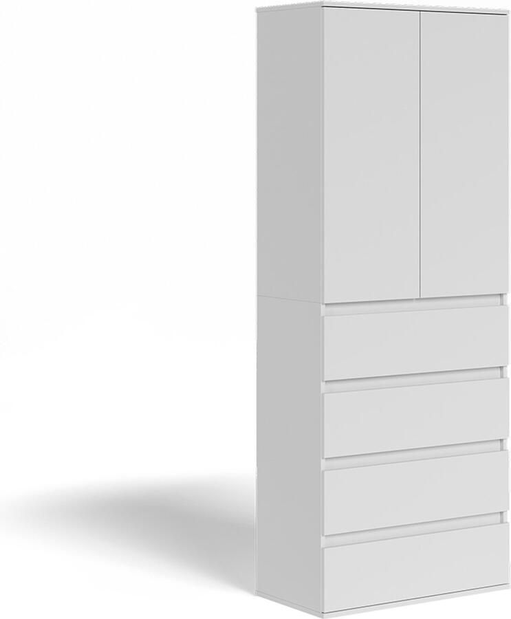Vicco ClausKledingkast – 74 x 191.5 cm met 4 laden Wit met 4 laden - Foto 2