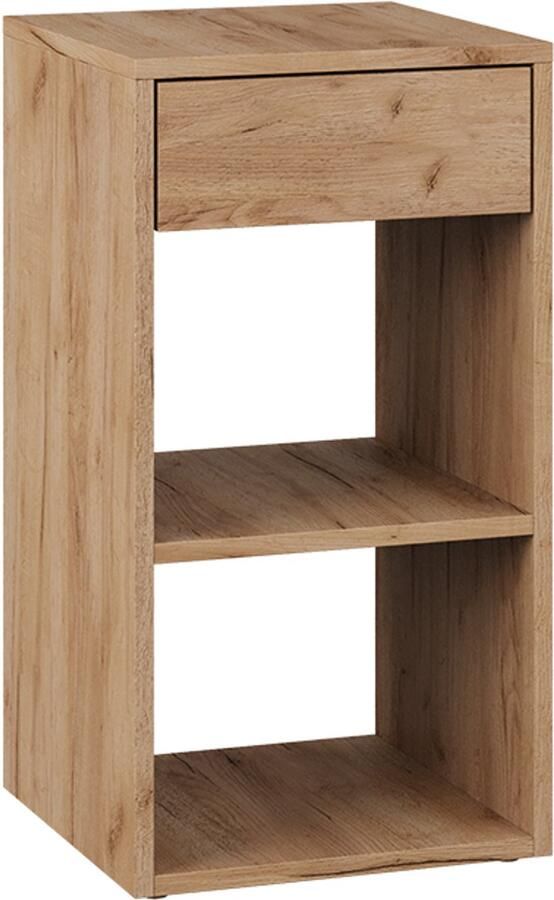 Vicco Dany Nachtkastje – 35 x 65 cm met 1 lade Krachtige eik goud