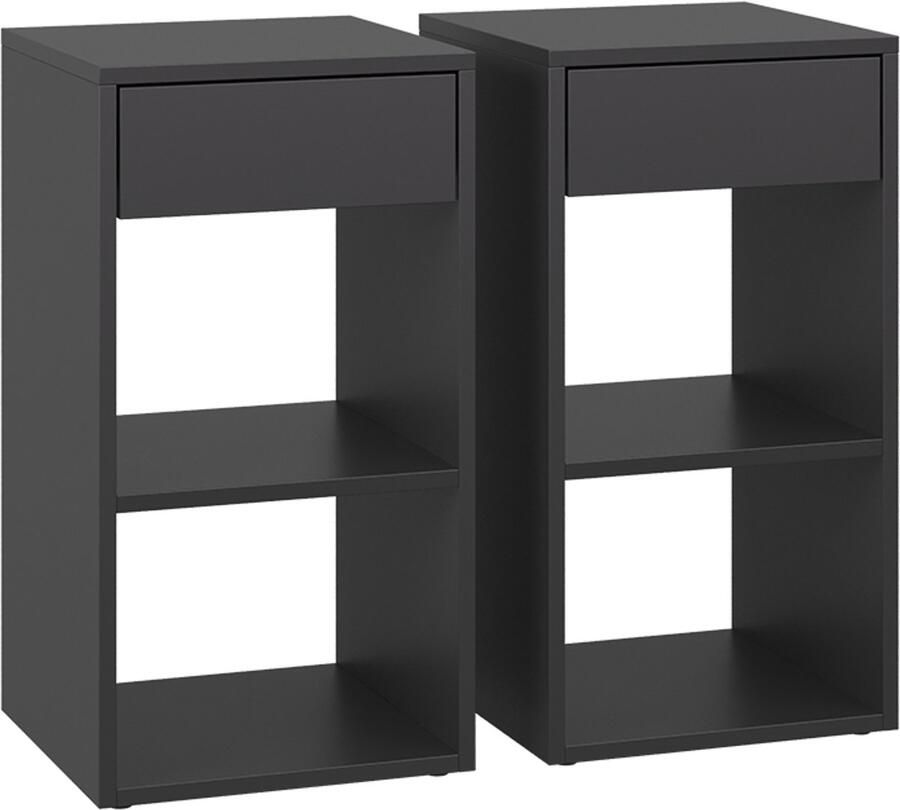Vicco Dany Nachtkastje – Set van 2 Antraciet