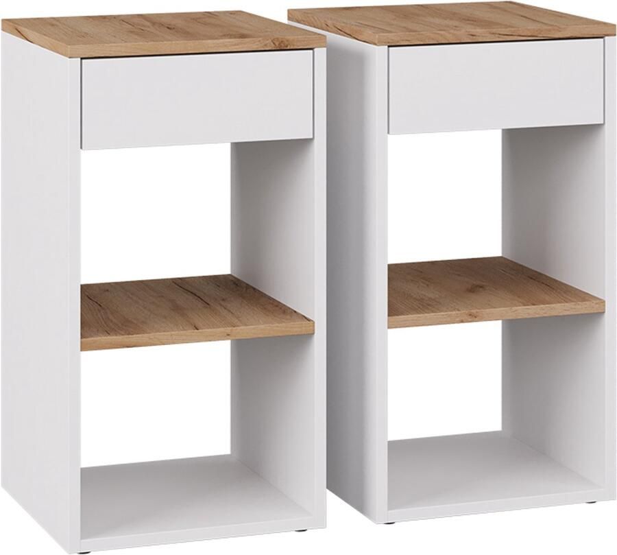 Vicco Dany Nachtkastje – Set van 2 Wit