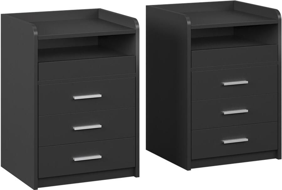 Vicco Edis Nachtkastje – Set van 2 Antraciet