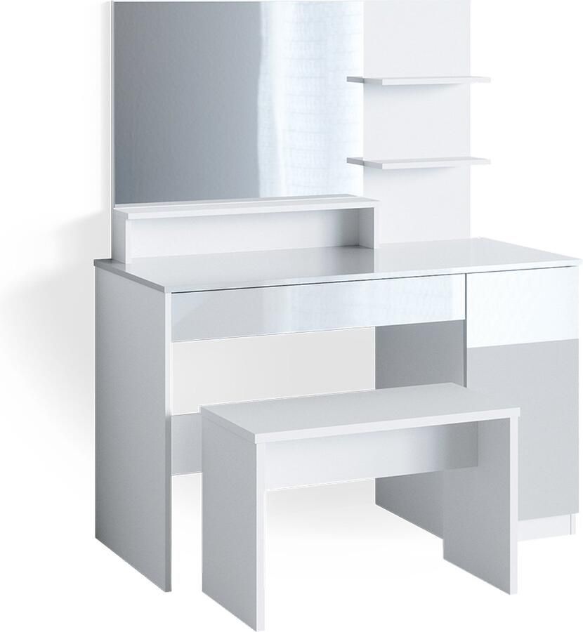 Vicco Elisa Kaptafel – 120 cm met bank Wit met bank