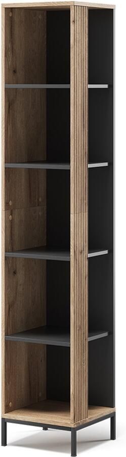 Vicco Eliza Boekenkast – 36 x 188 cm met 5 compartimenten Viking Eik