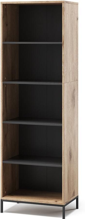 Vicco Eliza Boekenkast – 60 x 180 cm met 5 compartimenten Viking Eik