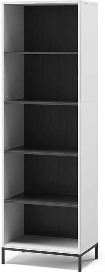 Vicco Eliza Boekenkast – 60 x 180 cm met 5 compartimenten Wit