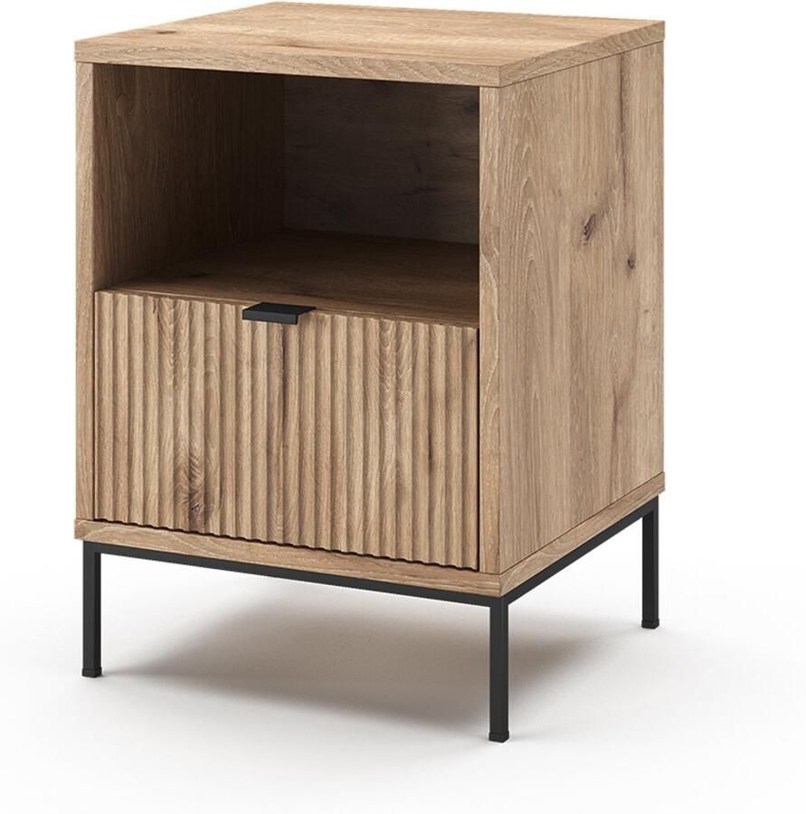 Vicco Eliza Nachtkastje – 40 x 55 cm met 1 lade Viking Eik