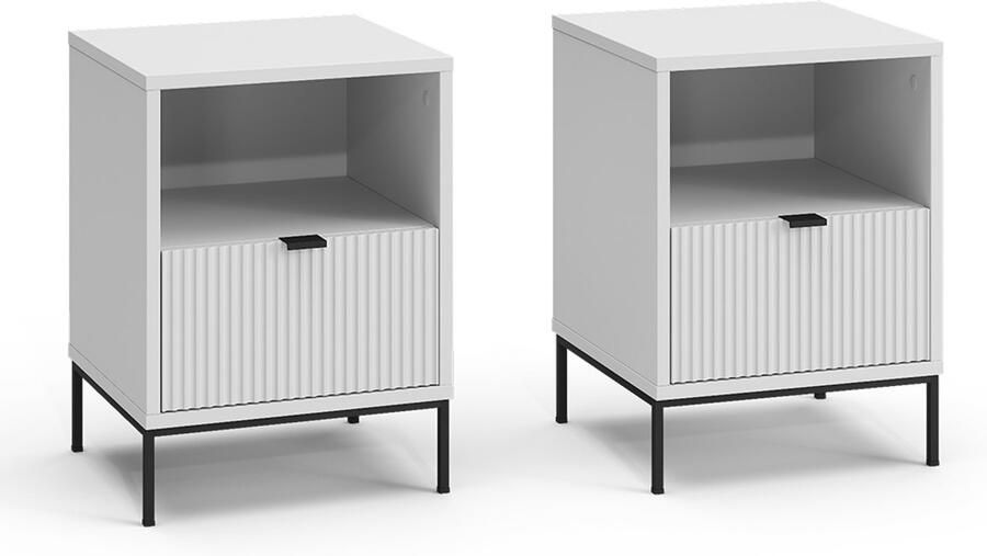 Vicco Eliza Nachtkastje – Set van 2 Wit