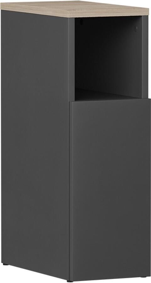 Vicco Enton Nachtkastje – 20 x 59.5 cm met 1 deur Antraciet Sonoma