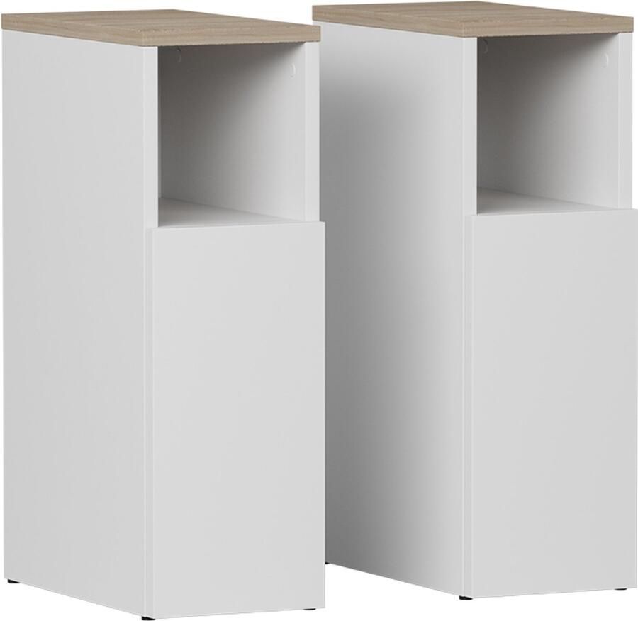 Vicco Enton Nachtkastje – Set van 2 Wit Sonoma