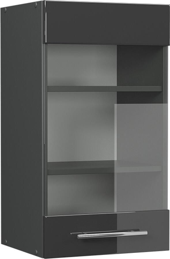 Vicco Fame-Line Glazen keukenkast – 40 cm Antraciet Hoogglans