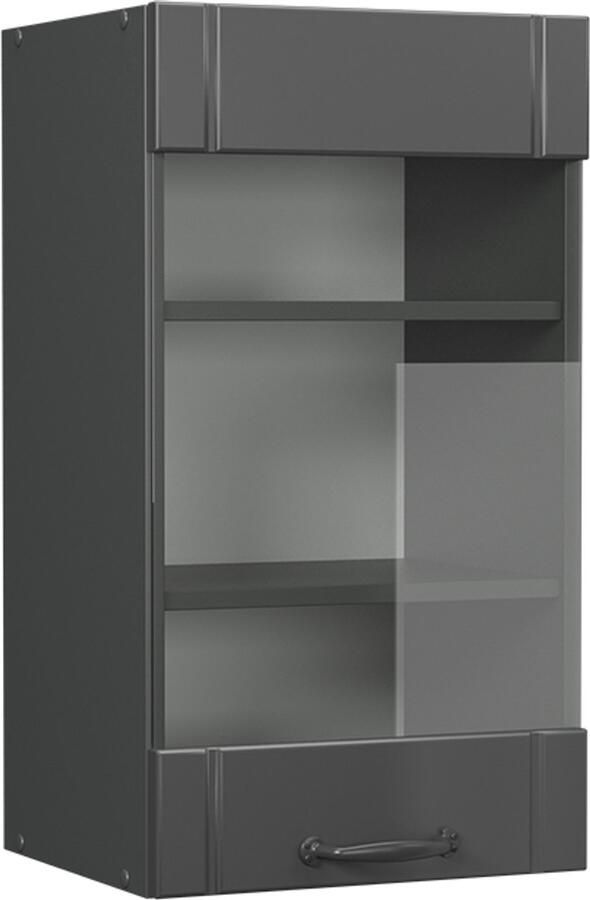 Vicco Fame-Line Glazen keukenkast – 40 cm Donkergrijs