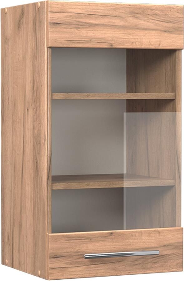 Vicco Fame-Line Glazen keukenkast – 40 cm Krachtige eik goud