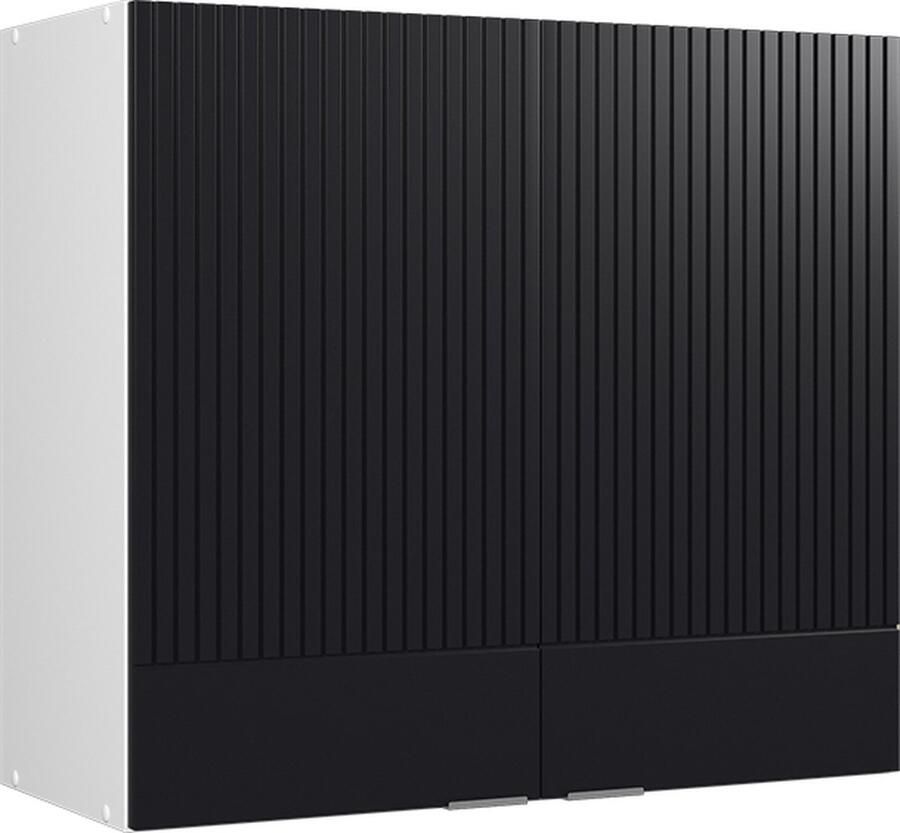 Vicco Fame-Line Keuken Glazen keukenkast – 80 cm Zwart gestreept