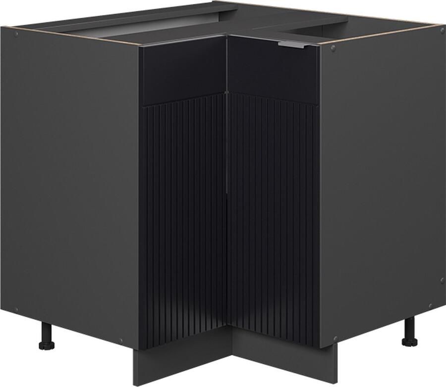 Vicco Fame-Line Keuken Hoekkast – 80.5 cm zonder werkblad Zwart gestreept zonder werkblad