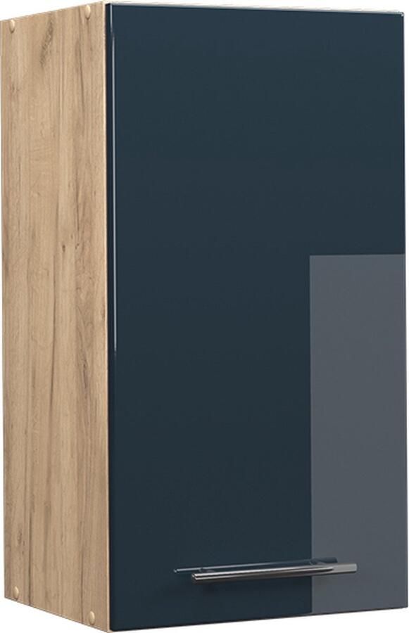 Vicco Hangkast Fame-Line Donkerblauw hoogglans Krachtige eik goud 40 cm