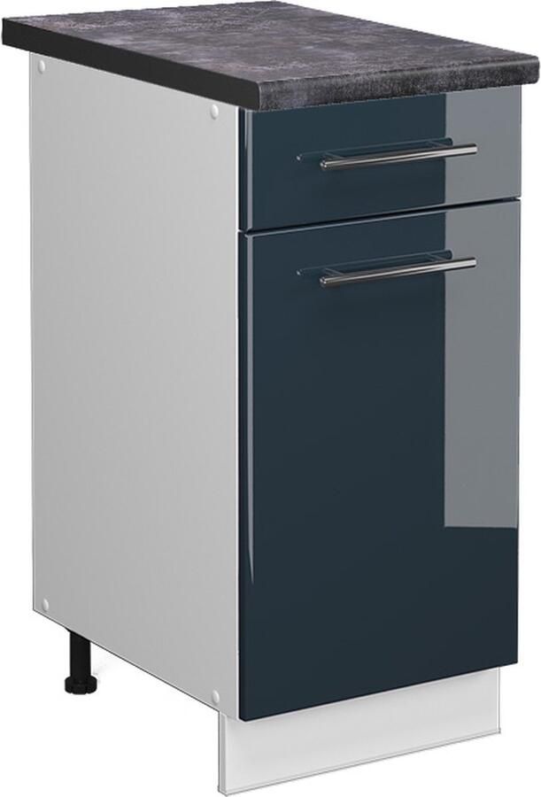 Vicco Fame-Line Keuken Keukenkasten – 40 cm WB Antraciet Donkerblauw hoogglans WB Antraciet