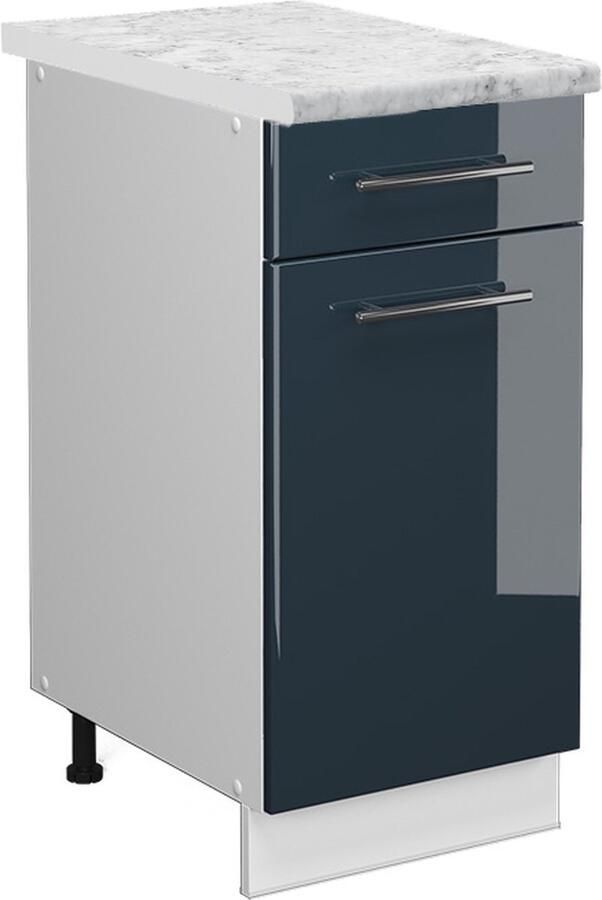 Vicco Fame-Line Keuken Keukenkasten – 40 cm WB Marmer Donkerblauw hoogglans WB Marmer