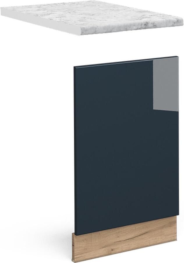 Vicco Fame-Line Keuken Keukenkasten – 45 cm WB Marmer Donkerblauw hoogglans WB Marmer
