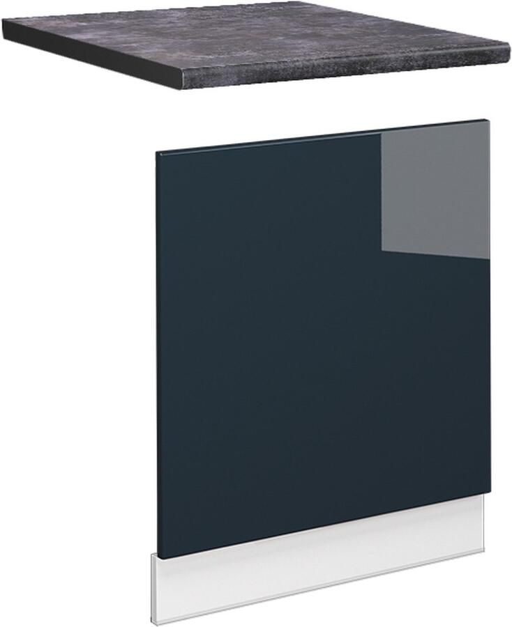 Vicco Fame-Line Keuken Keukenkasten – 60 cm WB Antraciet Donkerblauw hoogglans WB Antraciet