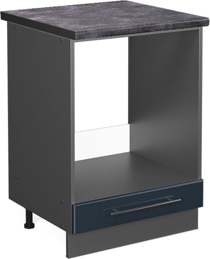 Vicco Fame-Line Keuken Keukenkasten – 60 cm WB Antraciet Donkerblauw hoogglans WB Antraciet