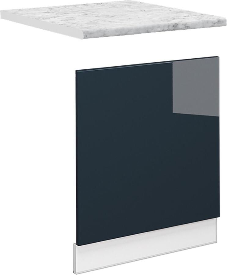 Vicco Fame-Line Keuken Keukenkasten – 60 cm WB Marmer Donkerblauw hoogglans WB Marmer