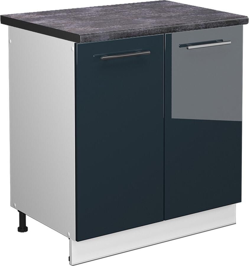 Vicco Fame-Line Keuken Keukenkasten – 80 cm WB Antraciet Donkerblauw hoogglans WB Antraciet