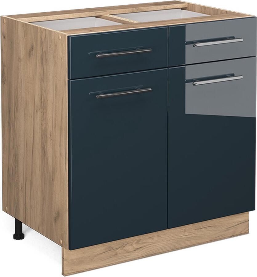 Vicco Fame-Line Keuken Keukenkasten – 80 cm zonder werkblad Donkerblauw hoogglans zonder werkblad
