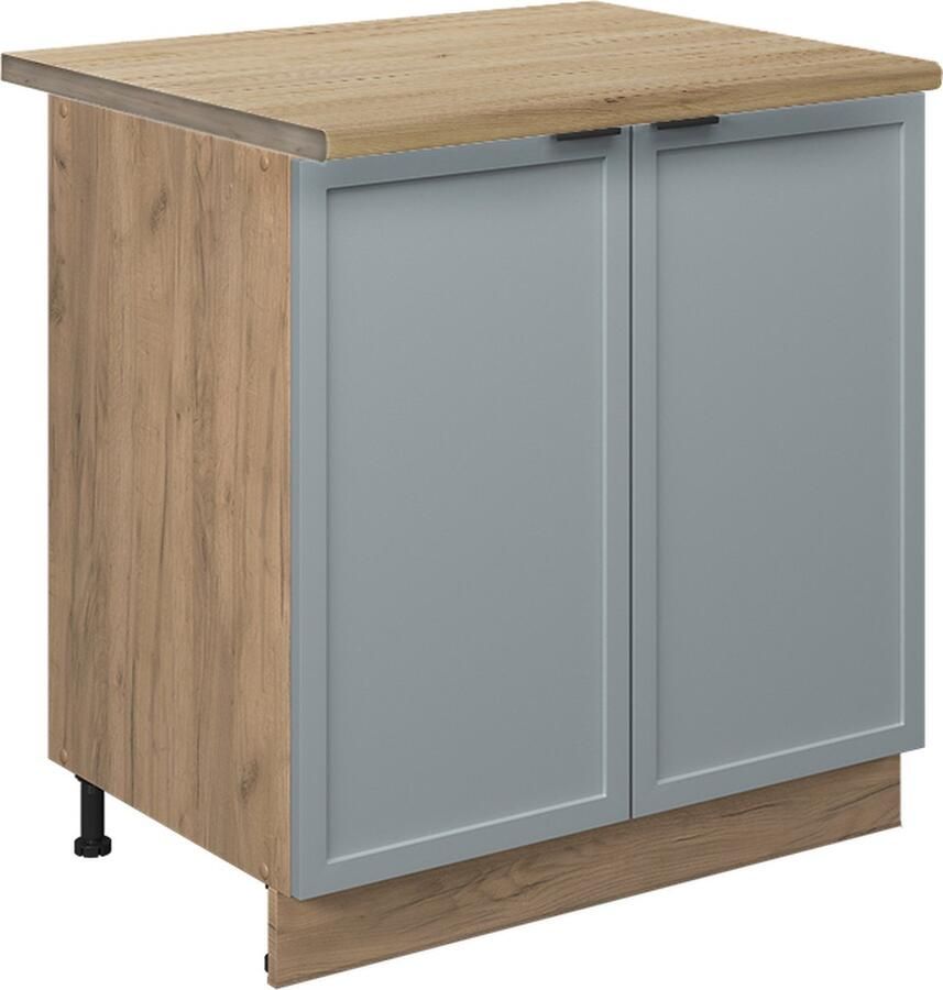 Vicco Fame-Line Keuken Wastafelkast – 80 cm met legplank WB Eik Licht blauw-grijs met legplank WB Eik