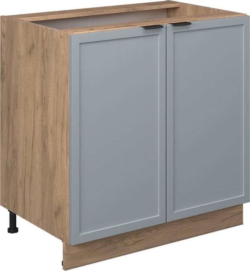 Vicco Fame-Line Keuken Wastafelkast – 80 cm met legplank WB Marmer Licht blauw-grijs met legplank WB Marmer